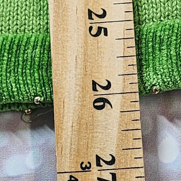 Quacker Factory Vintage Green Christmas V-Neck Sweater, Women's Large - Picture 8 of 10